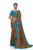 Georgette Striped Saree for Women 