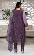 Net Solid Kurta Set with Dupatta for Women 