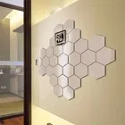 Acrylic Hexagon Shaped Wall Mirror Stickers 