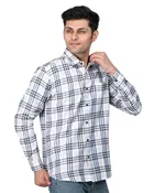 Cotton Blend Full Sleeves Chequered Shirt for Men 