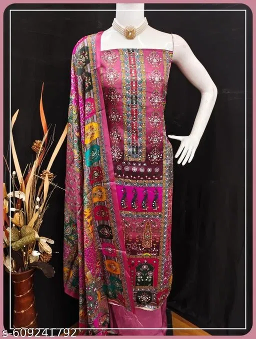 Floral Jaipuri Designs Kurti for Women (Pink, 6.65 meter (XXL)