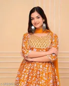 Rayon Printed Kurta with Sharara & Dupatta for Women 