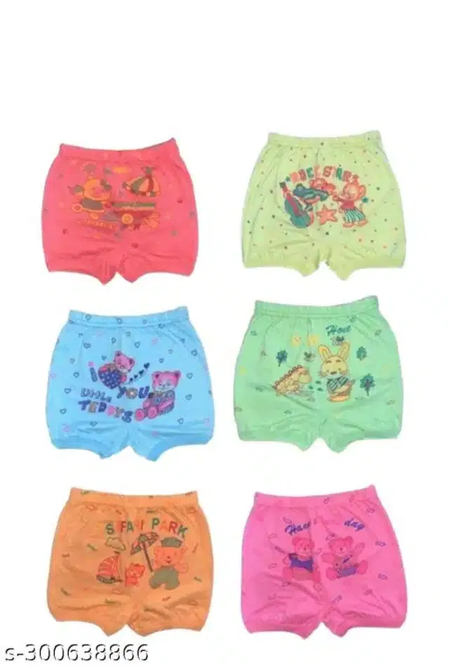 Cotton Innerwear Shorts for Kids (Multicolor, 6-9 Months) (Pack of 6)