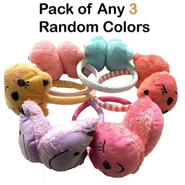 Fur Earmuffs Assorted for Kids (Multicolor, Pack of 3)