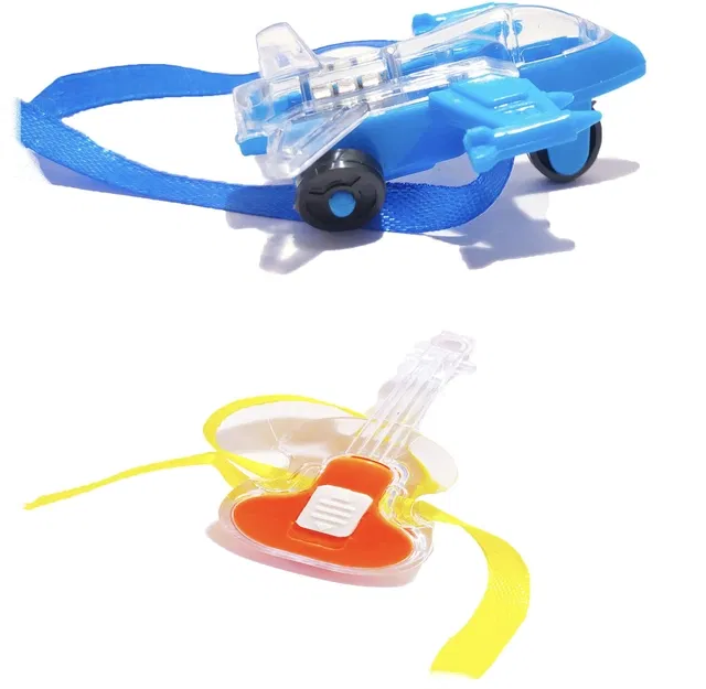 Plastic Jet Plane Guitar Light Rakhi for Kids (Multicolor, Pack of 2)