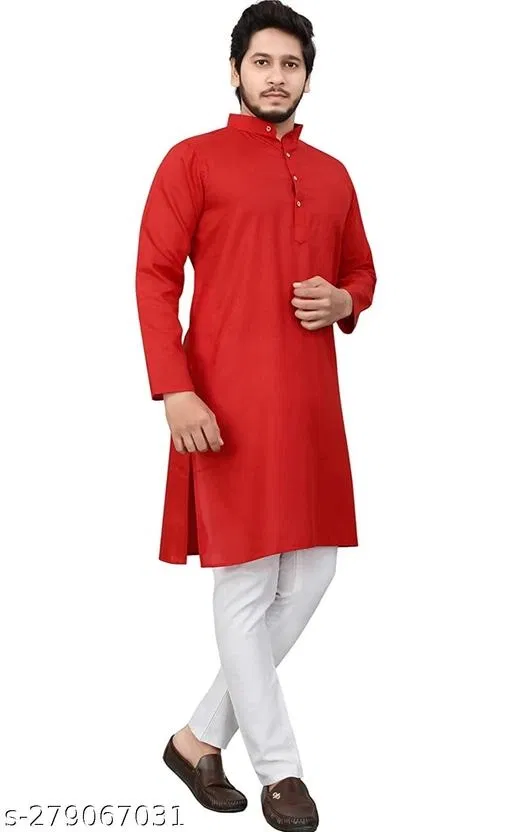 Kurta for Men (Red, XXL)