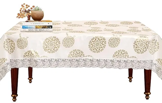 PVC Printed 4 Seaters Table Cover (Multicolor, 40x60 inches)
