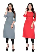 Crepe Solid Kurtis for Women 