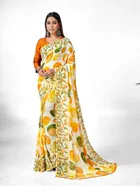 Georgette Printed Saree for Women 