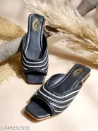 Shoetopia Flat Black Embellished Size 4.0
