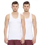 Cotton Vest for Men, Pack of 2 (White, S)