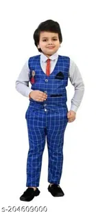 3 Pcs Coat Pant Set for Boys 