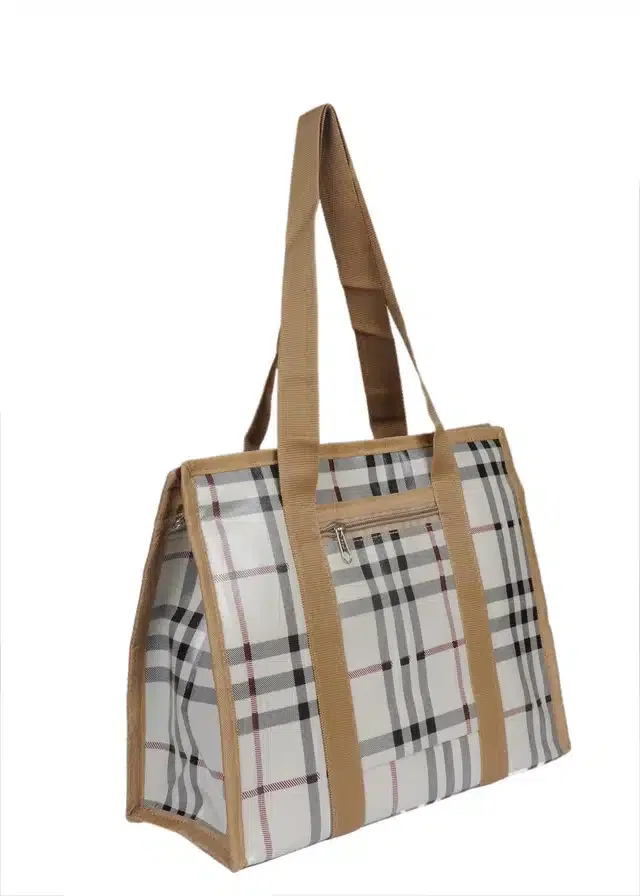 Canvas Printed Handbag (Beige)