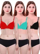 Pibu वीमेन कॉटन ब्रा पैंटी सेट 