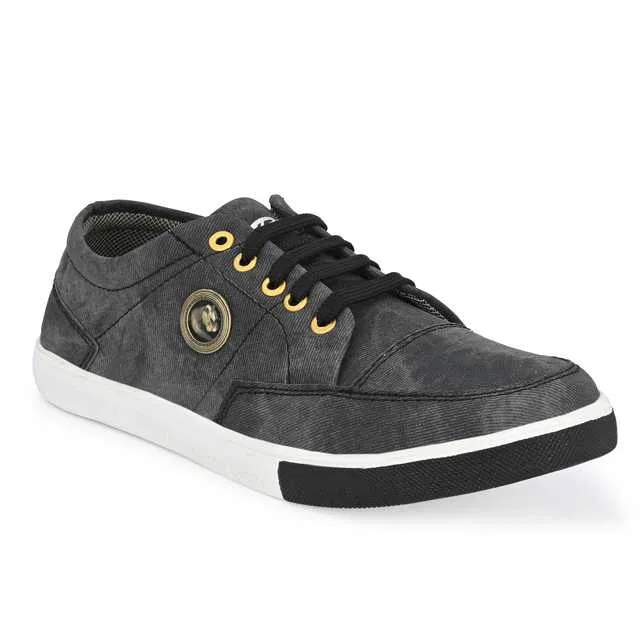 Men's Denim Casual Shoe (Black, 7 Size) (TS-22)
