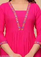 Solid Crepe Kurtis for Women, Dark Pink 