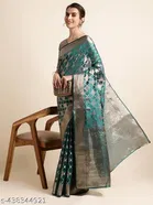 Organza Zari Woven Saree for Women 