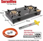 SURYAVIVA Hose Pipe & Lighter Combo Glass Manual Gas Stove 