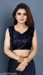Lycra Sequence Saree for Women 
