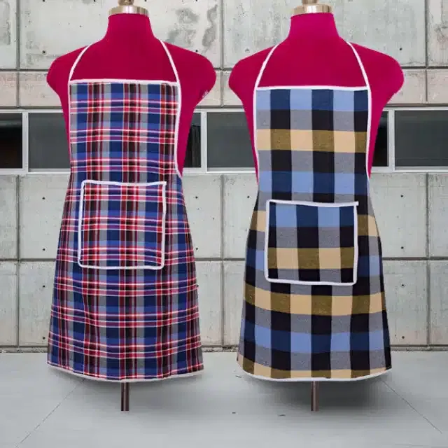 Cotton Kitchen Aprons (Multicolor, Pack of 2)