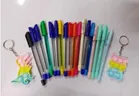 Posshe Unique Ball Pens (20 Pcs) with 2 Pcs Pop-it Key Holders (Multicolor, Set of 2)