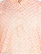 Cotton Blend Checked Kurta with Pyjama for Men 