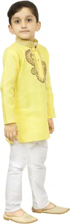 Cotton Embroidery Kurta & Pajama Set for Boys 