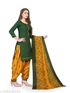 Cotton Blend Printed Salwar Suit Set for Women 