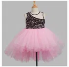 Net Solid Frock for Girls 