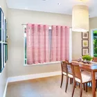 Sheer Plain Pink Window Curtain 5ft Combo 
