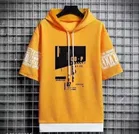 Half Sleeves Printed Hoodie for Men 