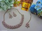 Pink Free Size Necklace Set for Women