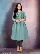 Solid Embroidered Cotton Kurti for Women, Pack of 2 