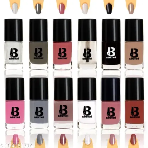 Banetion Exclusive Nude Nail Paint For Girls Combo, Set Of 12