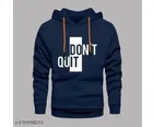 Fleece Solid Hoodie for Men (Navy Blue, S)