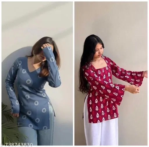 Kurta Set for Women, Pack of 2 (Grey, XS)