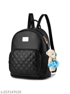 PU Backpack for Women (Black)