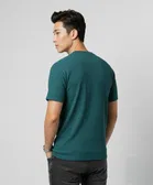 Polyester Round Neck T-shirt for Men, Teal 
