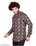 Cotton Blend Printed Short Kurta for Men, Multicolor 