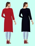 Crepe Solid Kurtis for Women 