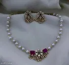 Brass Necklace with Earrings for Women 