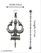 Shiva Trishul Damaru Locket With Chain for Men 