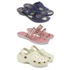 Combo of Slippers with Flats & Clogs for Women 