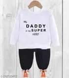 Cotton Spandex Full Sleeves T-Shirt with Pant Clothing Set for Kids 