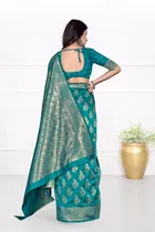 Jacquard Woven Design Saree for Women, Green 