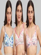 Cotton Blend Printed Padded Bra for Women 