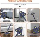 360° Rotatable Adjustable Triangle Cleaning with Stainless Steel Long Handle Push-Pull Squeezing Cleaning Mop Dry & Wet Floor Windows Ceiling