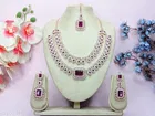 Rose Gold Finish 2 Layer Bollywood Inspired Necklace Set for Women 