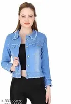 Three-Quarter Sleeves Denim Jacket for Women 