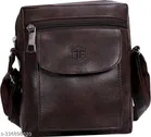Faux Leather Sling Bags for Men (Brown)